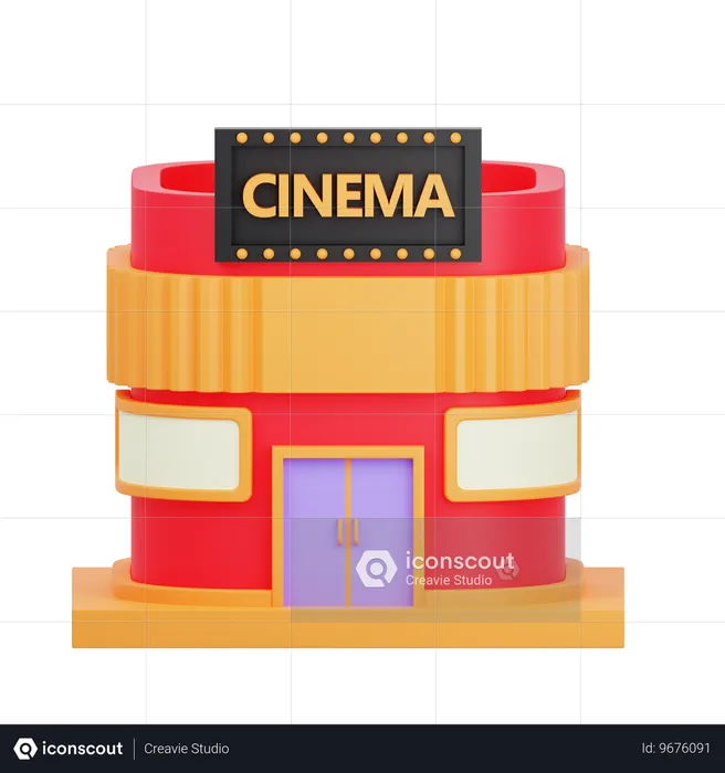 Cinema Building  3D Icon
