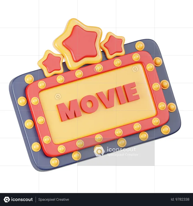 Cinema Signboard  3D Icon