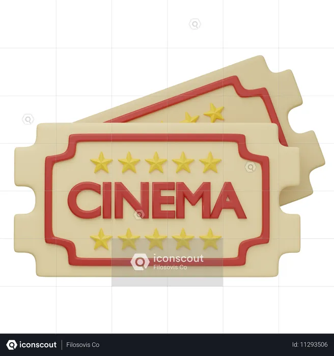 Cinema Ticket  3D Icon