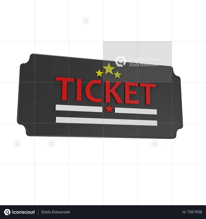 Cinema Ticket  3D Icon