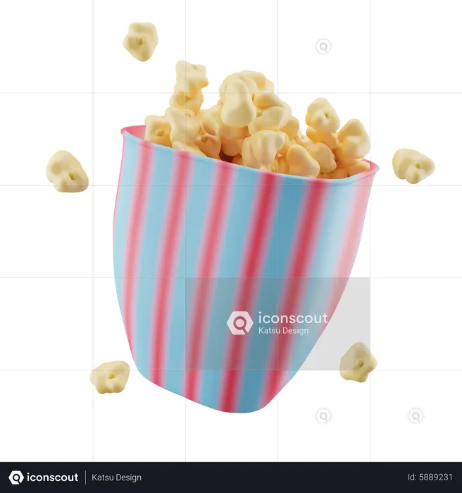 Cinemas Popcorn  3D Icon