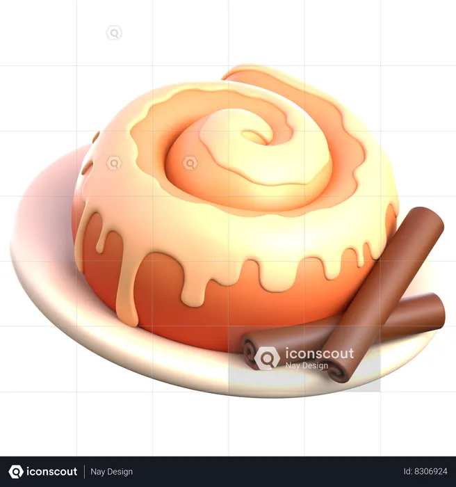 Cinnamon Roll  3D Icon