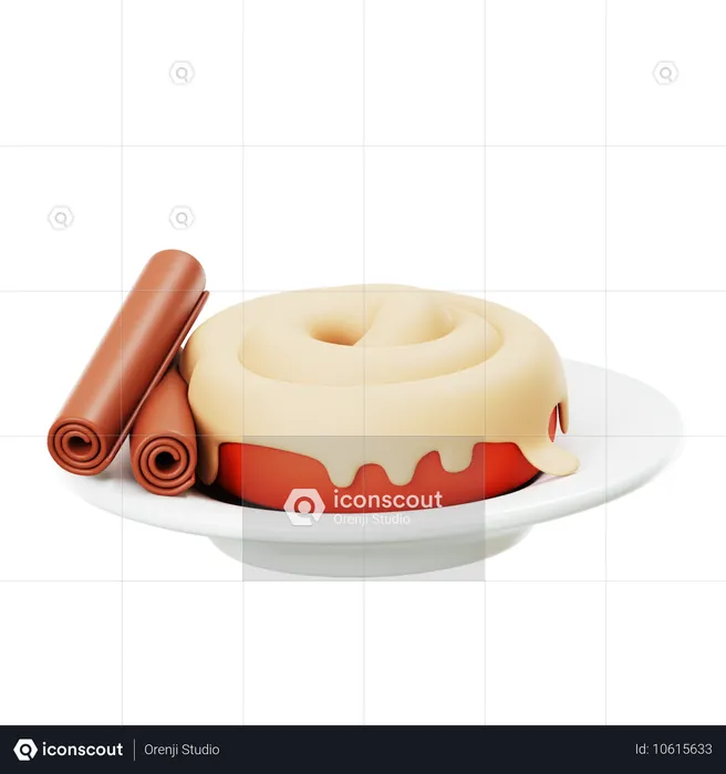 Cinnamon Roll  3D Icon