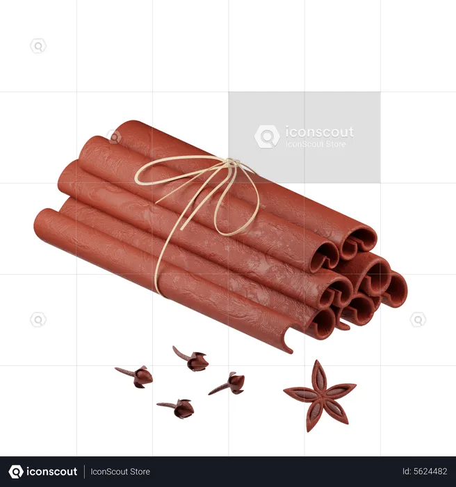 Cinnamon Sticks  3D Icon