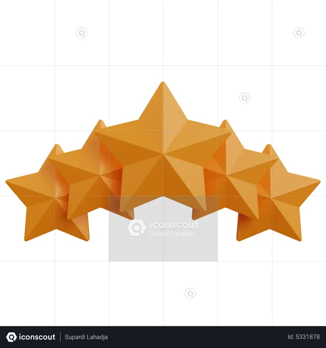 Cinq étoiles  3D Icon
