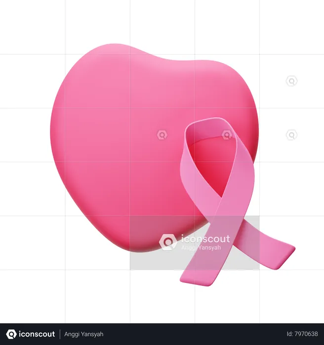 Cinta de cancer  3D Icon