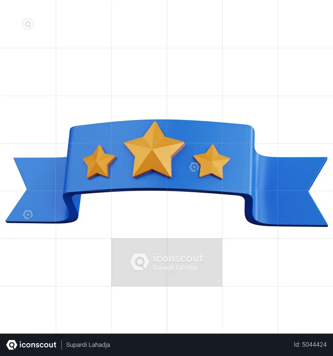 Cinta con tres estrellas  3D Icon