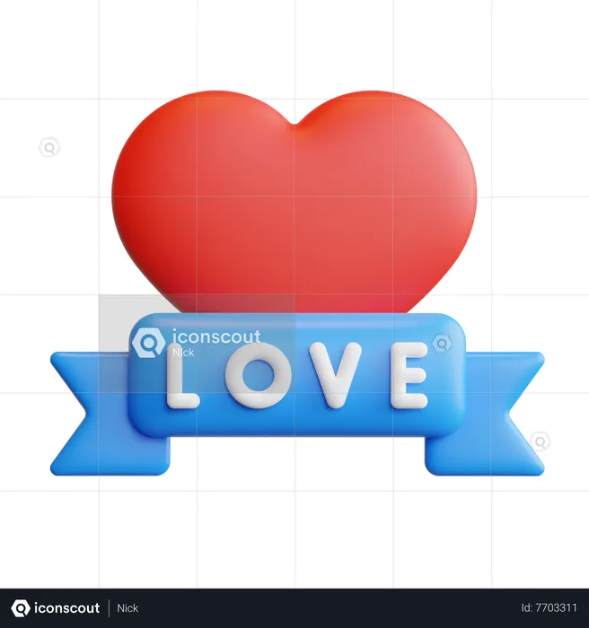 Cinta de amor  3D Icon