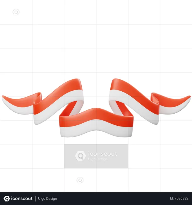 Cinta de la bandera de indonesia  3D Icon