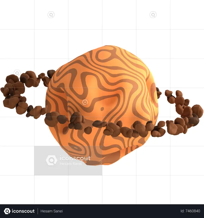 Cinturón de asteroides del planeta  3D Illustration