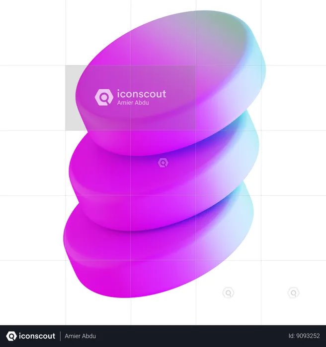 Circle Abstract Gradient Shape  3D Icon