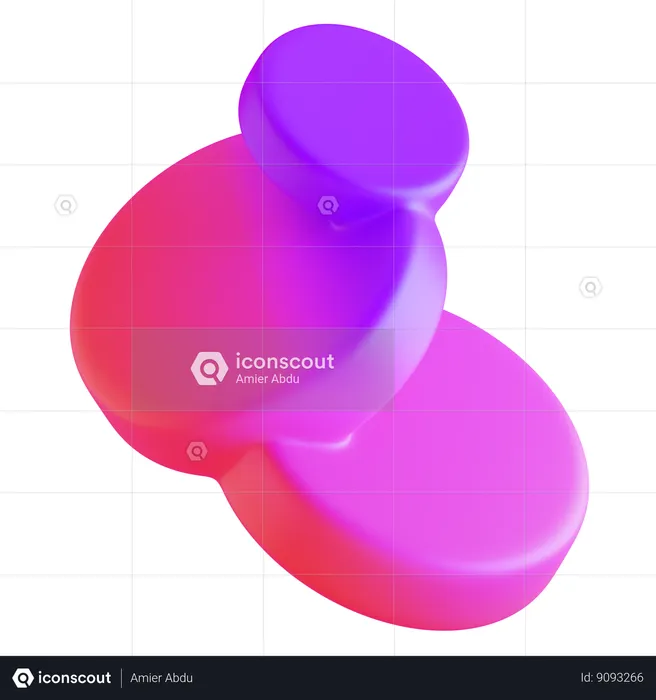 Circle Abstract Gradient Shape  3D Icon