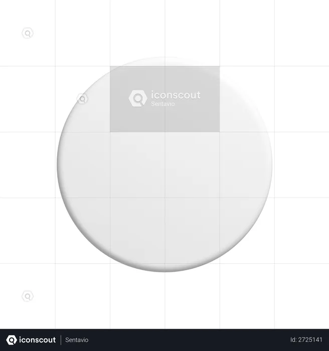 Circle button  3D Illustration