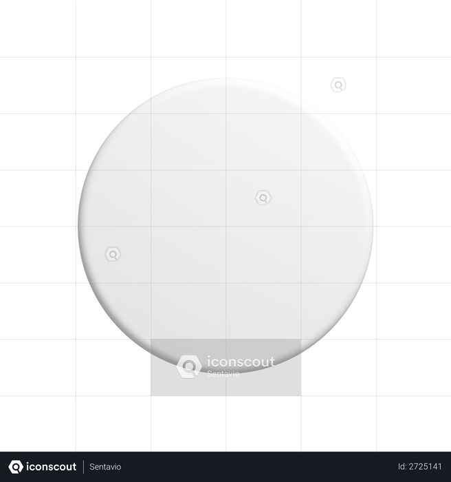 Circle button 3D Illustration