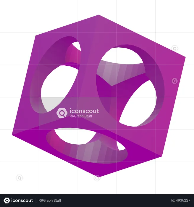 Circle Cube Basic Geometry  3D Icon