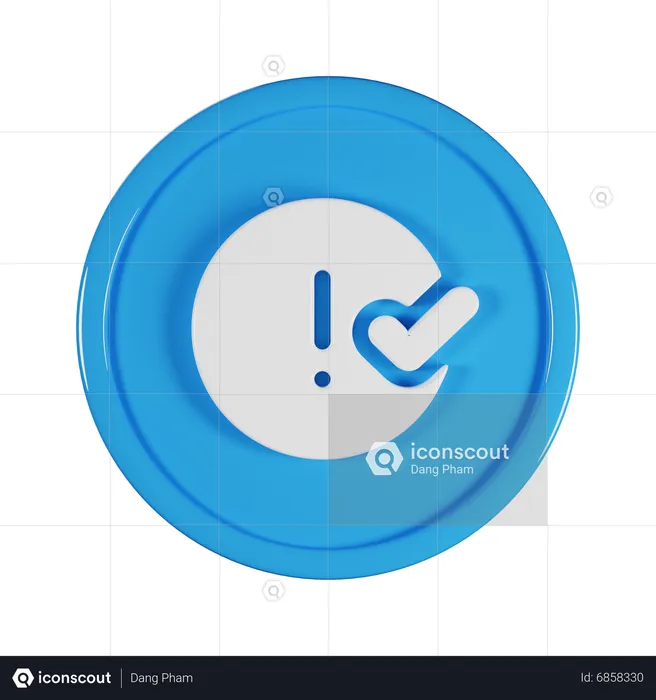 Circle Exclamation Check  3D Icon