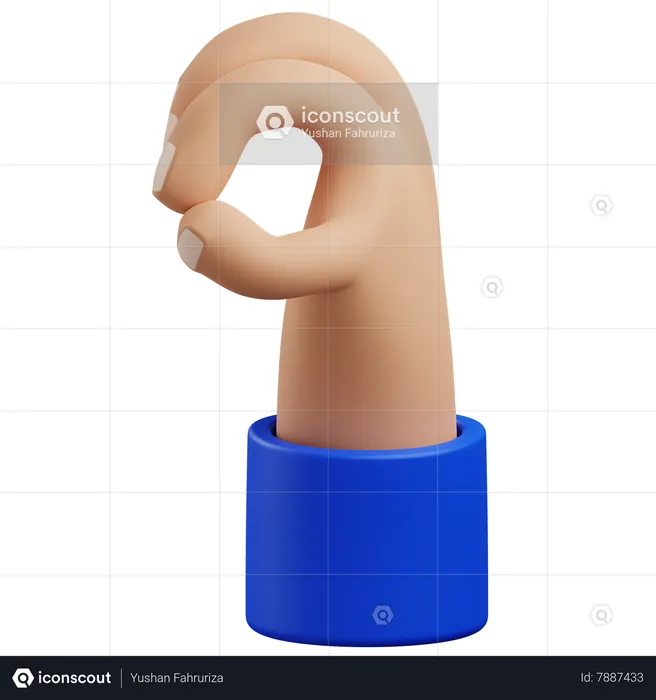 Circle hand gesture  3D Icon