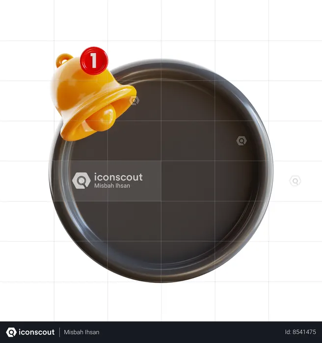 Circle Notification  3D Icon