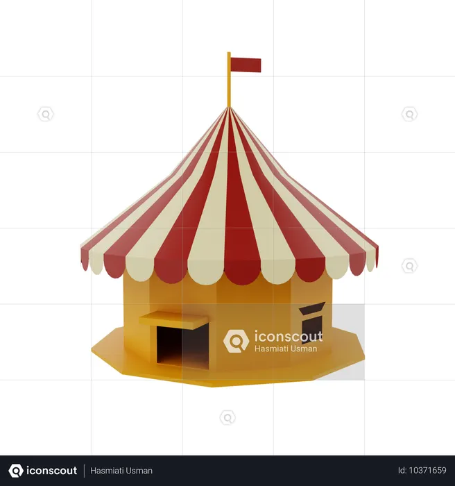 Circle Tent  3D Icon