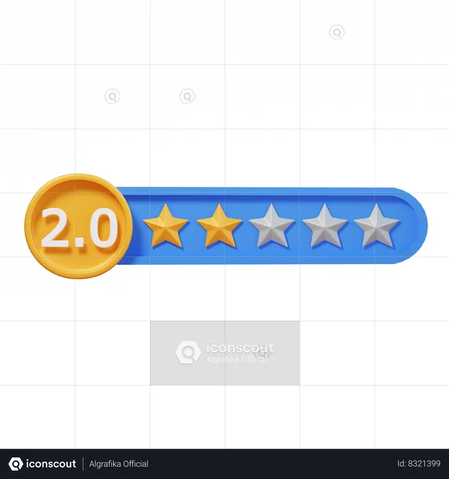Circle Two Star  3D Icon