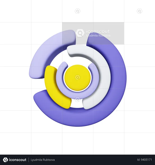 Circular Chart  3D Icon