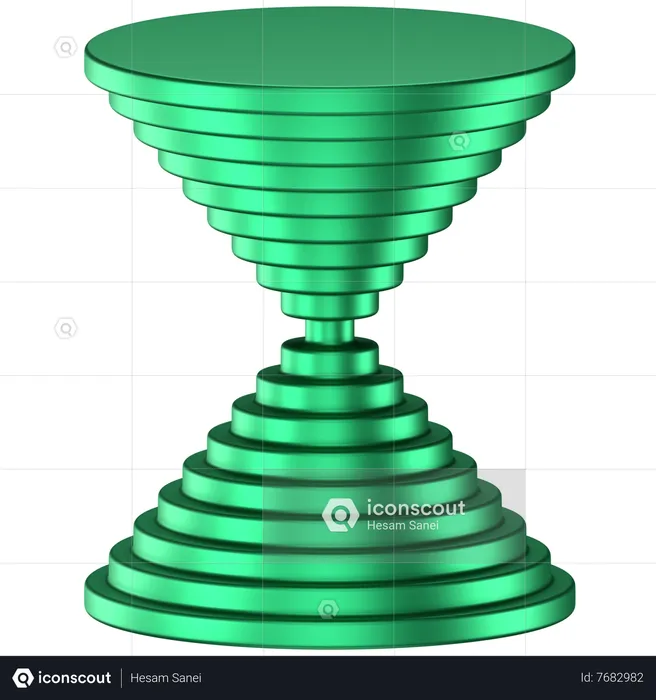 Circular Cone Abstract Shape  3D Icon