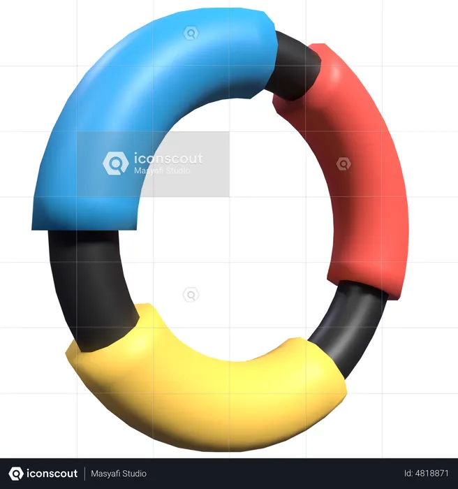 Circular Graph  3D Icon