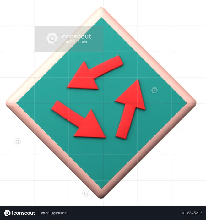 Circular Intersection  3D Icon