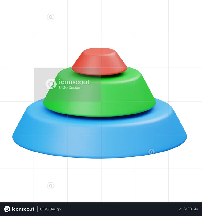 Circular Pyramid Chart  3D Icon