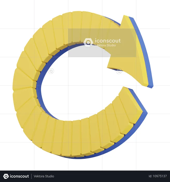 원형 재장전 화살표  3D Icon