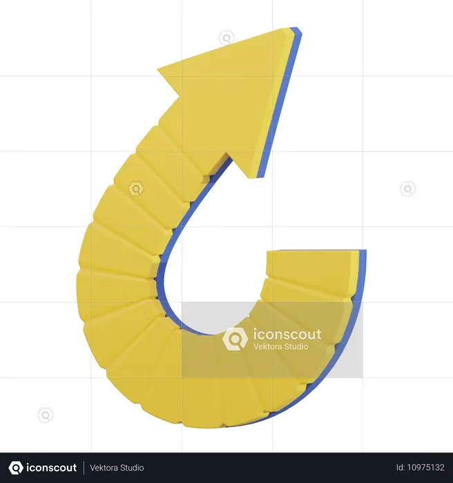 Circular Return Arrow  3D Icon