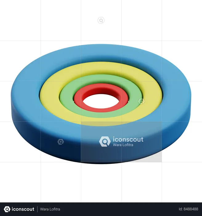 Circular Ring Chart  3D Icon
