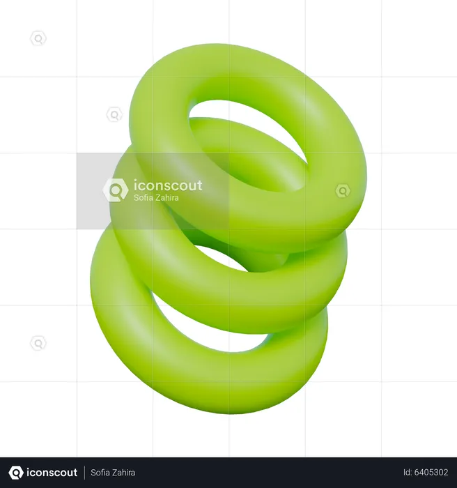 Circular Rings Abstract Shape  3D Icon