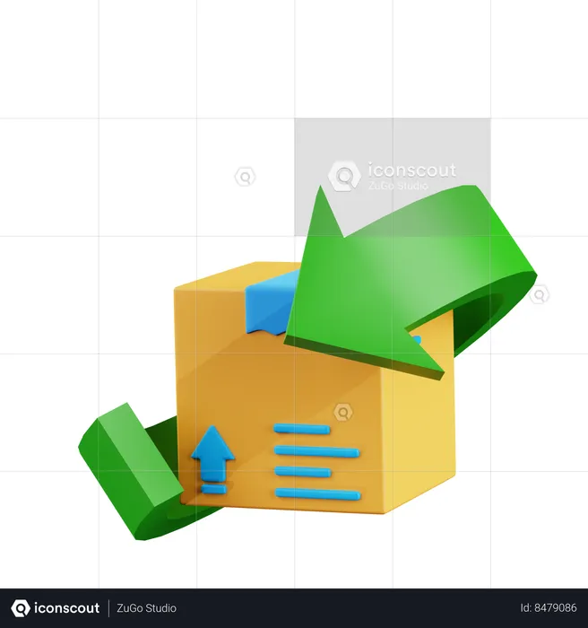 Circulation of shipping boxes  3D Icon