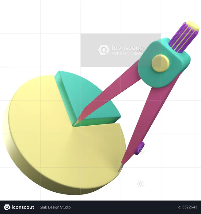 Sector del círculo de medición  3D Icon