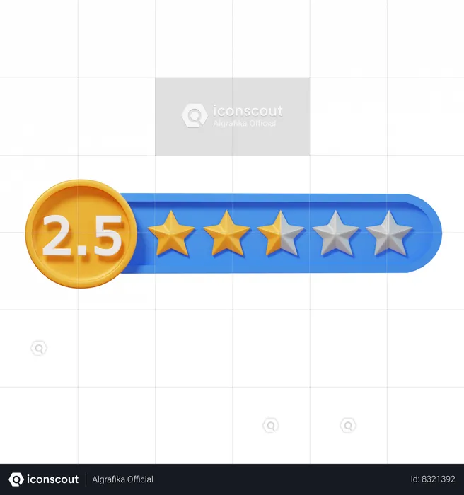 Círculo dois pontos cinco estrelas  3D Icon