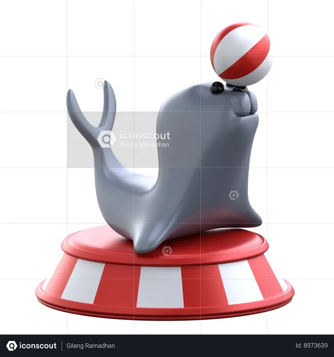 Circus Seal  3D Icon
