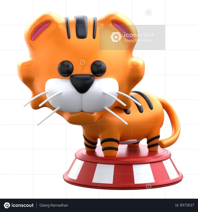 Circus Tiger  3D Icon