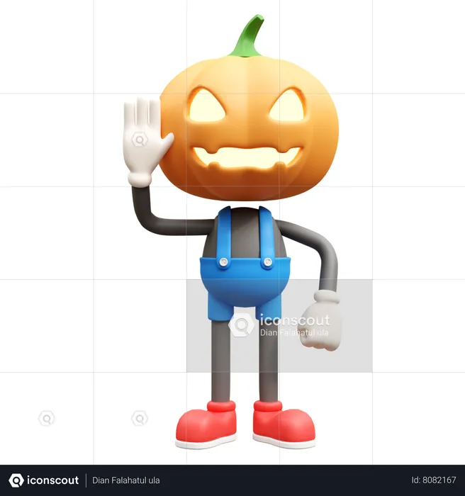 Jack O'Lantern dit bonjour  3D Illustration