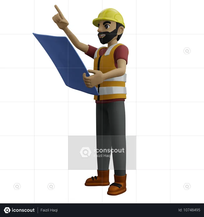 Civil Engineer  3D Illustration