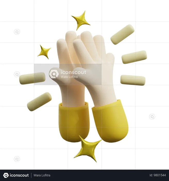 手をたたく  3D Icon