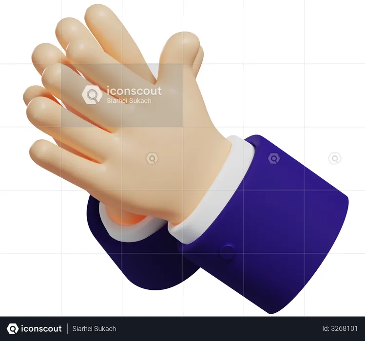 Clap Hand Gesture  3D Illustration