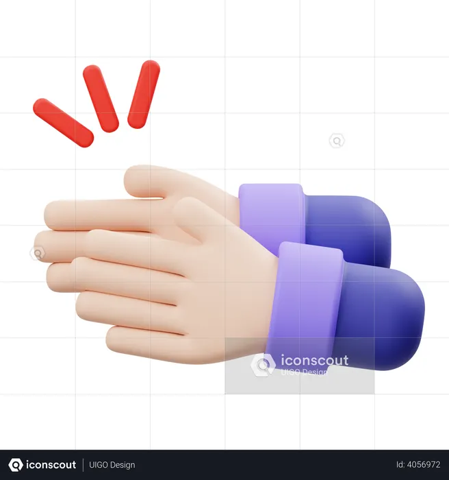 Clap Hand Gesture  3D Illustration