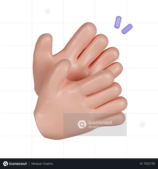 Clap Hand Gesture Emoji 3D Icon