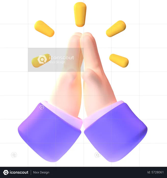 Clapping Hand Gesture  3D Icon