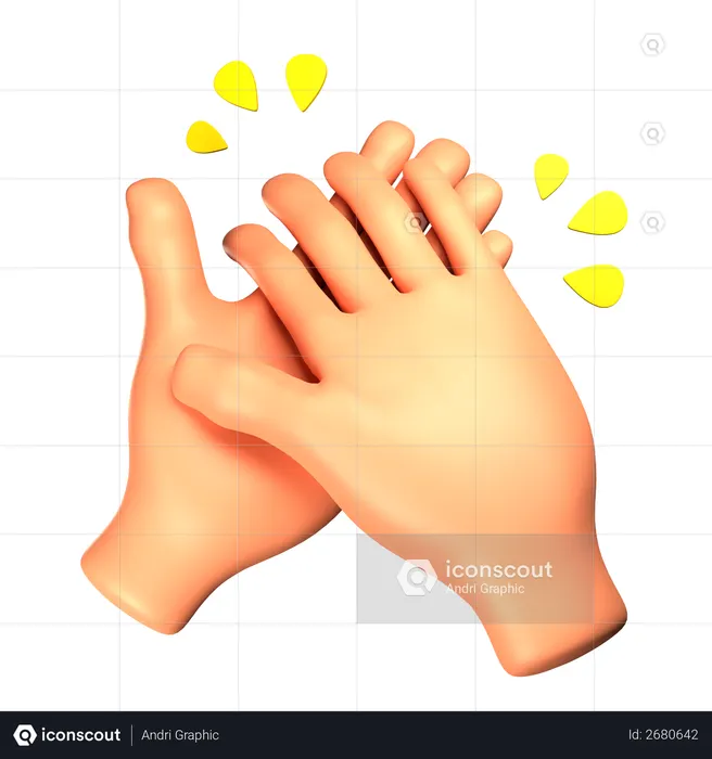 Clapping hand gesture  3D Illustration