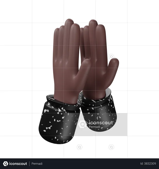 Clapping hand gesture  3D Illustration