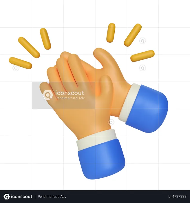 Clapping Hand Gesture  3D Illustration