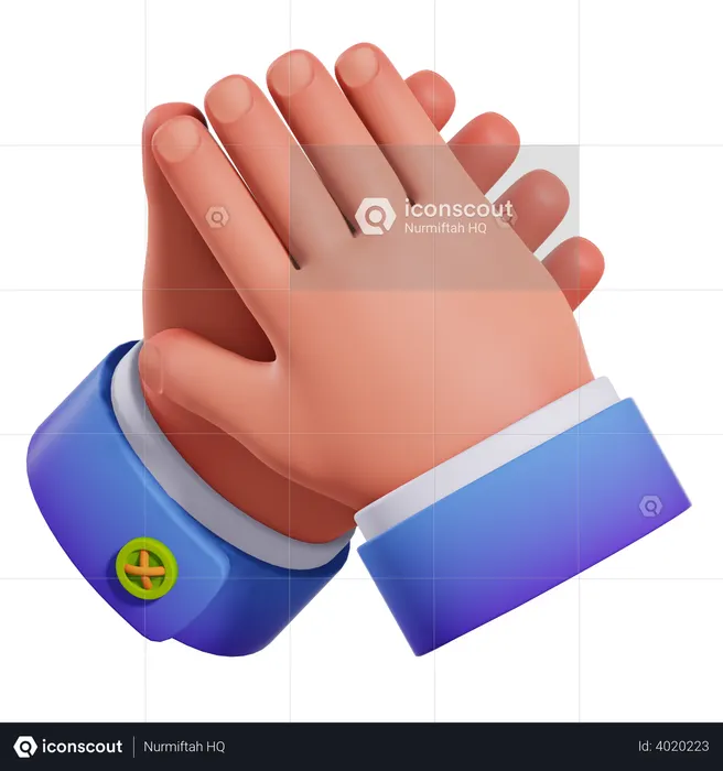 Clapping hands  3D Illustration
