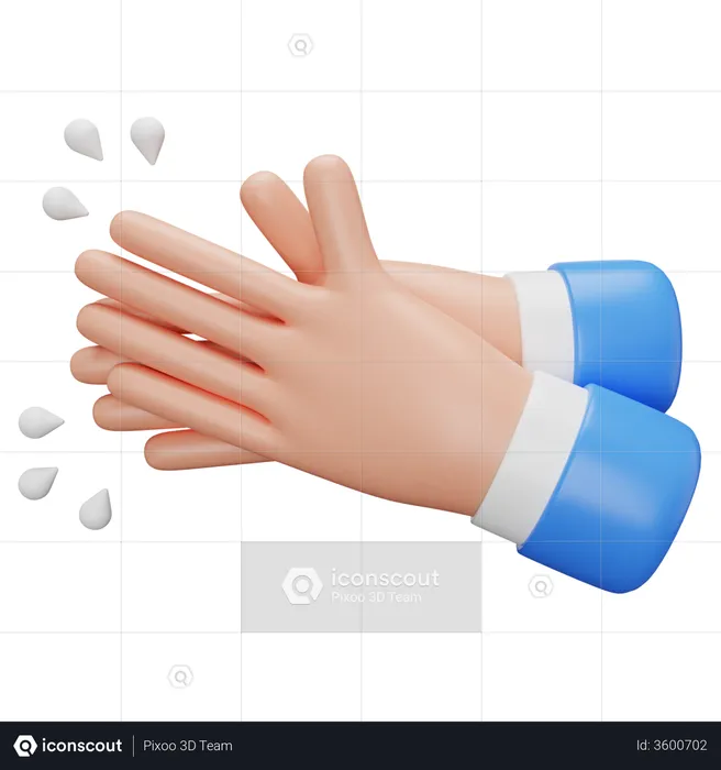 Clapping Hands  3D Illustration